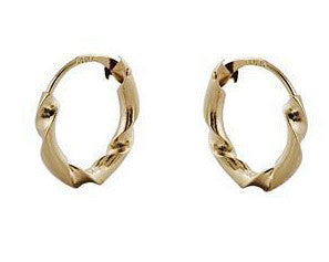 18K gold Earrings - Polished Hoop Earring