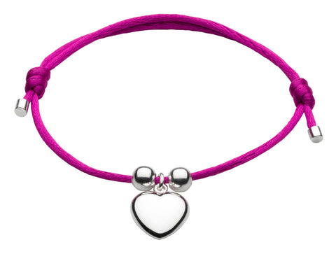 Dew - Pink Adjustable Heart Bracelet