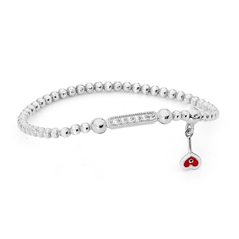 Piccolo Red and White Enamel Heart Charm