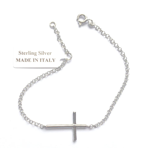 Piccolo Sterling Silver Cross Bracelet