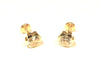 Screw Back 18K Gold Earrings - Flower Cubic Zirconia
