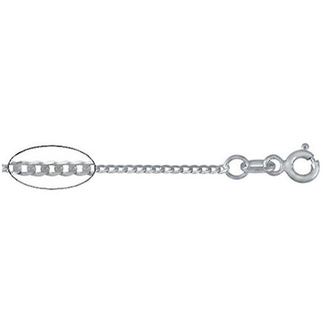 18" Curb Link:  Sterling Silver Chain