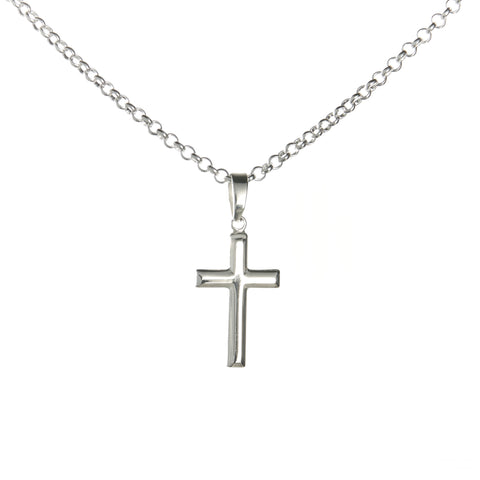 Sterling Silver Latin Cross Necklace Set