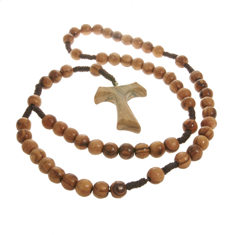 Olive Wood Necklace - Tau Cross