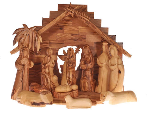 Olive Wood Christmas Nativity Set (D)