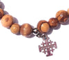 Olive Wood Rosary Bracelet (Jerusalem Cross)