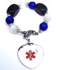 Medical Alert ID - Blue Stone Bracelet