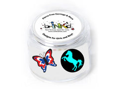 Red and Blue Butterfly / Horse Earring Tattoos