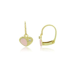 Hoops - 18K GOLD two tone Pink Heart