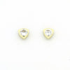 Screw Back 18K Gold Earrings - Triangle Cubic Zirconia