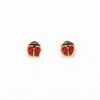 Screw Back 18K Gold Earrings - Ladybug