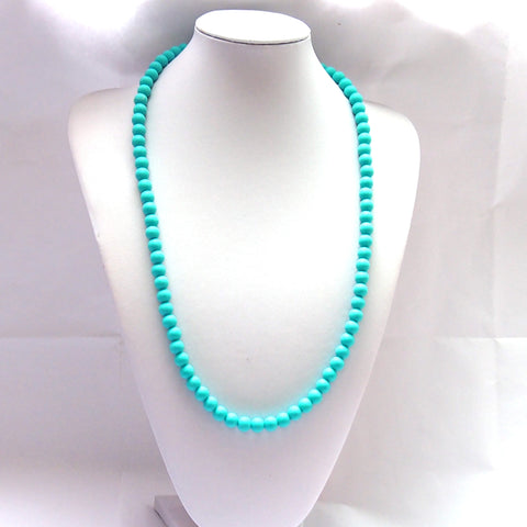 Teething Necklace - All Teal Beads