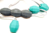 Teething Necklace - Funky Grey and Teal Beads