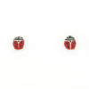 Sterling Silver Screw Back Earrings - Red Ladybug