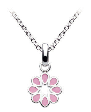 Dew - Pink Enamelled Flower 20" Necklace Set