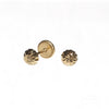 18K gold Screw Back Earrings - 4mm Engraved Half Ball