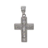 Sterling Silver Sparkle Latin Cross Necklace Set