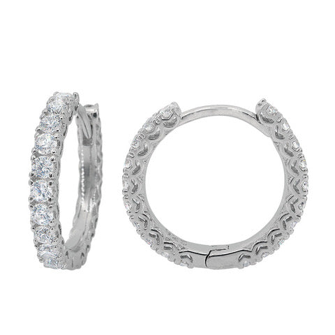 Sparkle Hoops with square cubic stones