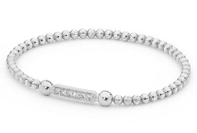 Piccolo Expandable Baby Ball Bracelet with Cubic Zirconias