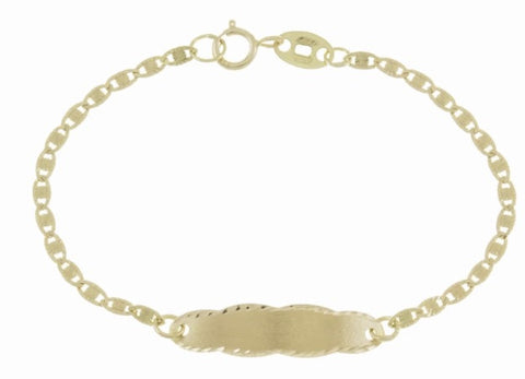 18K Gold Baby ID Bracelet - Cloud Plate