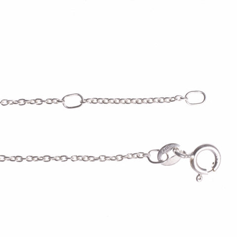 14" Diamond Cut Link:  Sterling Silver Chain