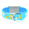 Medical Alert ID - Blue Flowers Silicone Bracelet