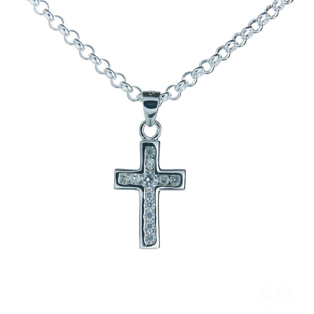 Small Glitter Cross Necklace Set