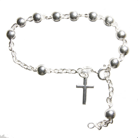Italian Sterling Silver Rosary Bracelet