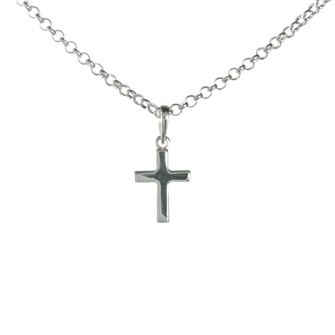 Sterling Silver Small Latin Cross Necklace Set