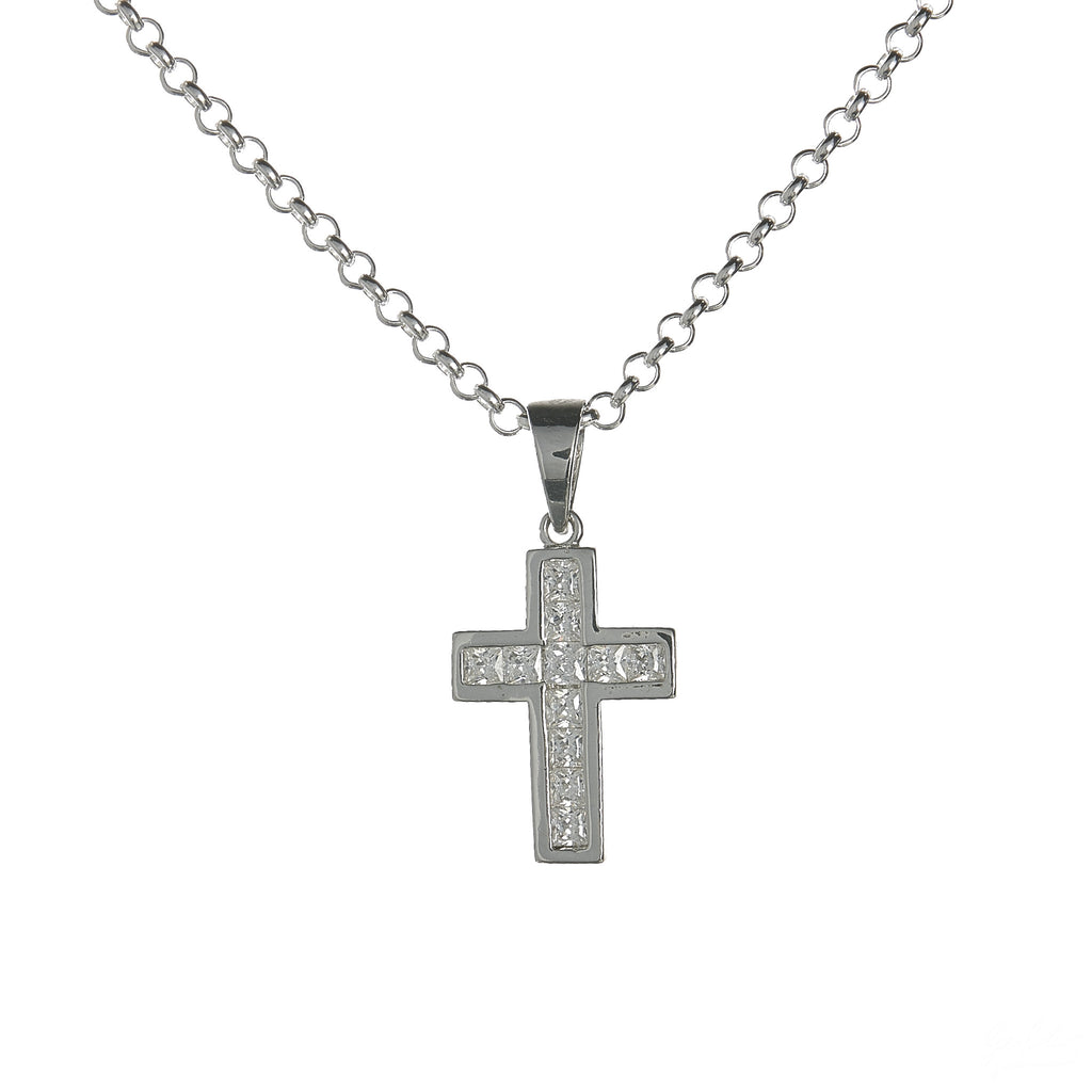 Wishing For Claudia 925 Sterling Silver Plain Latin Cross Pendant - 0.91 Inch