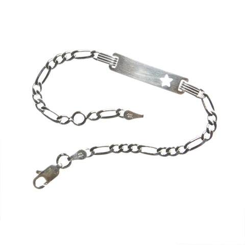 Sterling Silver Star ID Bracelet