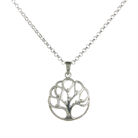 Sterling Silver Tree of Life Necklace Set