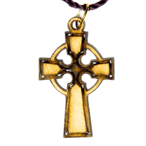 Olive Wood Cross Pendant - Celtic Cross