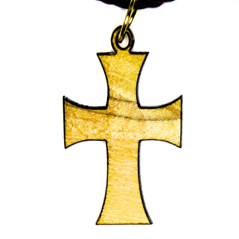 Olive Wood Cross Pendant - Byzantine Cross