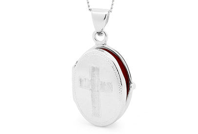 Piccolo  Oval Locket with Cross