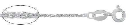 20" Singapore Link:  Sterling Silver Chain