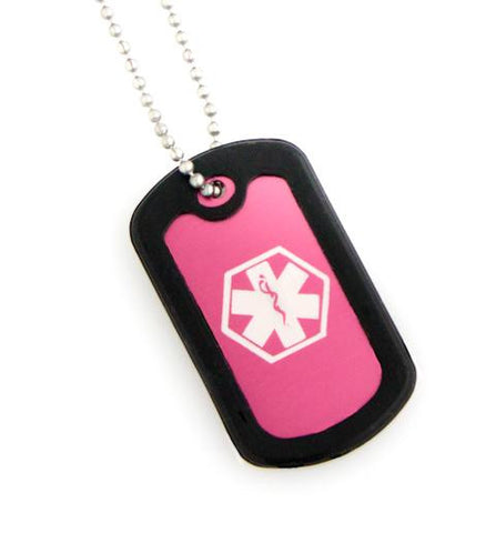 Medical Alert ID - Pink Dog Tag