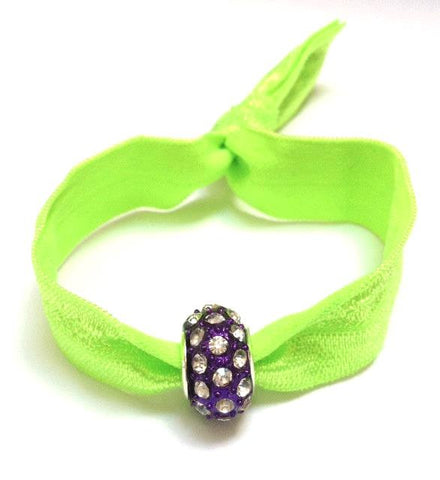 Elastic Bracelet - Neon Green and Purple