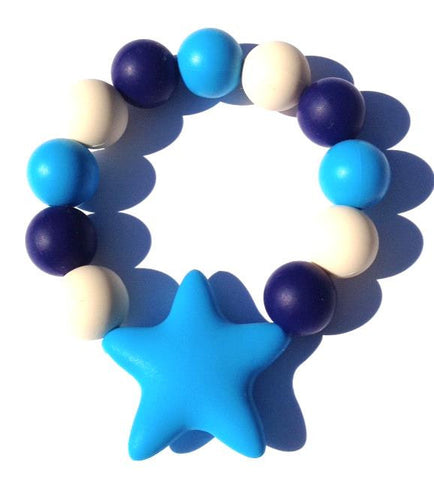 Kiddie Teething Bracelet- Blue Star