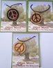 Olive Wood Cross Pendant - Peace Symbol