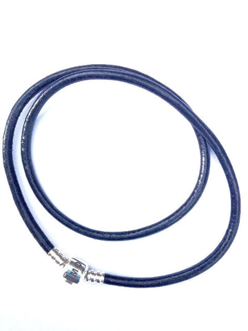 Leather Barrel Clasp Necklace