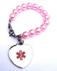 Medical Alert ID - Pink Pearl Bracelet