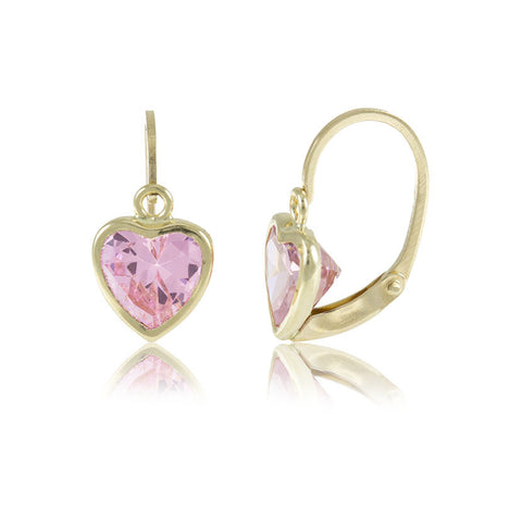 Hoops - 18K GOLD Pink Cubic Heart