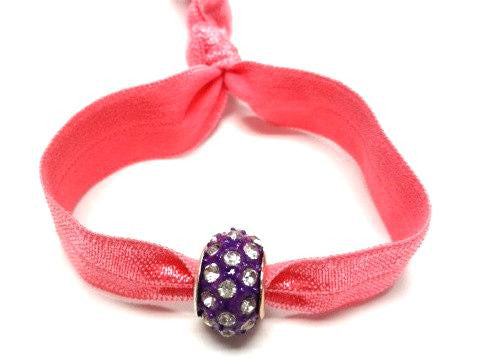 Elastic Bracelet -Pink with Purple