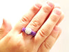 Adjustable Ring - Purple with White Pave Crystal
