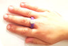 Adjustable Ring - Purple with White Pave Crystal