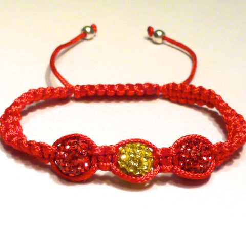Shamballa Bracelet -Red and Yellow