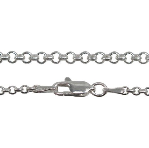 18" Rolo Link:  Sterling Silver Chain