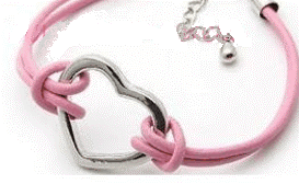 Leather Bracelet with Silver Heart