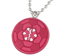 Medical Alert ID -Red Soccer Ball Necklace set